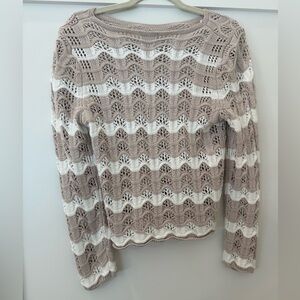 Z Supply Azura stripe crochet top in panda cotta